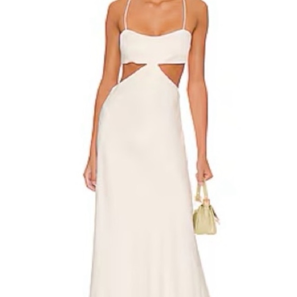 Significant Other Browning Cutout Satin Maxi Dress | Chic Cream Maxi Dress